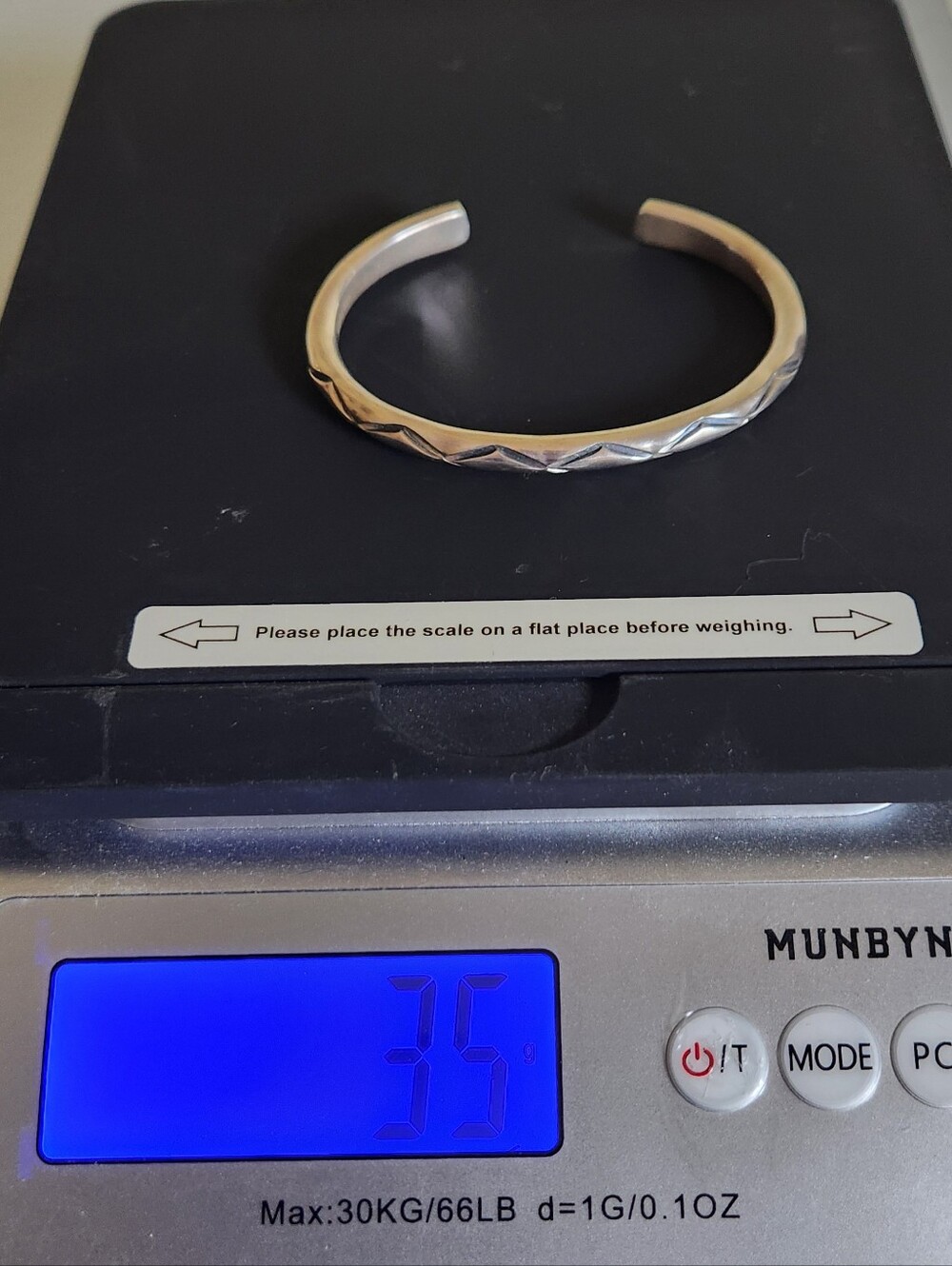 SIGNED TAHE STERLING NATIVE STAMPED CUFF BRACELET 6" - Picture 11 of 11